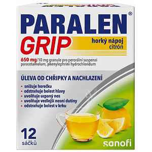 Paralen Grip horký Nápoj citron 12 sáčků