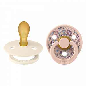 BIBS Liberty dudlíky symetrické z přírodního kaučuku Colour 2ks, vel.2, Ivory / Blush