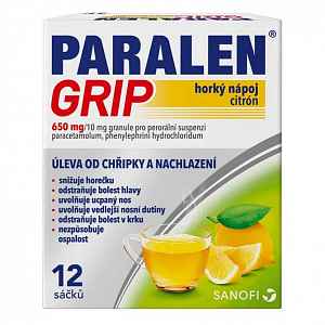 Paralen Grip horký Nápoj citron 12 sáčků
