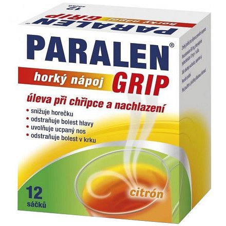 Paralen Grip horký Nápoj citron 12 sáčků