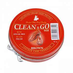 Clean&Go krém na obuv v plechovce hnědý 40 g