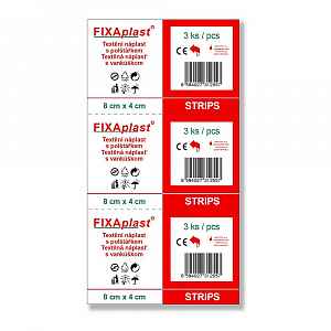 Náplast Fixaplast strip 8x4cm 3ks