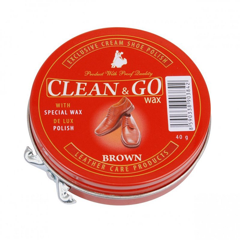 Clean&Go krém na obuv v plechovce hnědý 40 g