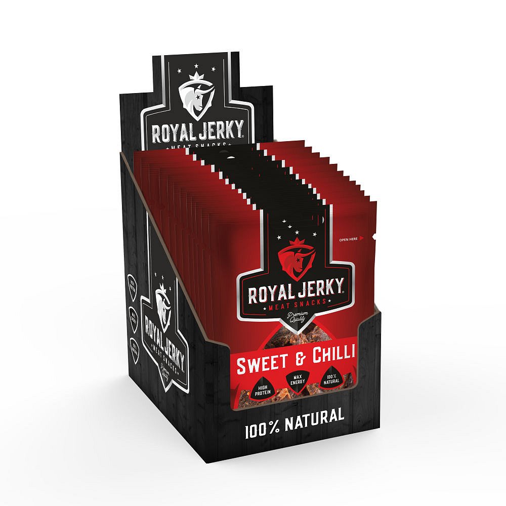 ROYAL JERKY BEEF SWEET&CHILLI sušené maso12 x 22 g