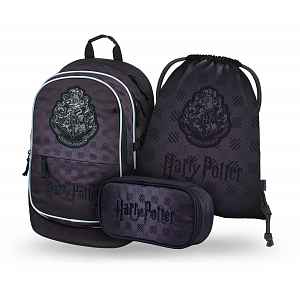 Baagl SET 3 Core Harry Potter Bradavice černý: batoh, penál, sáček