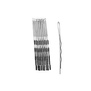 Vlnitá sponka Duko 526N - 6 cm, stříbrná - 10 ks