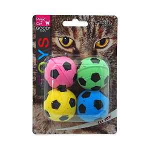 MAGIC CAT Hračka míček pěnový fotbalový 3,75 cm 4 ks