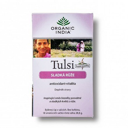 Tulsi sladká růže 18 sáčků Organic India