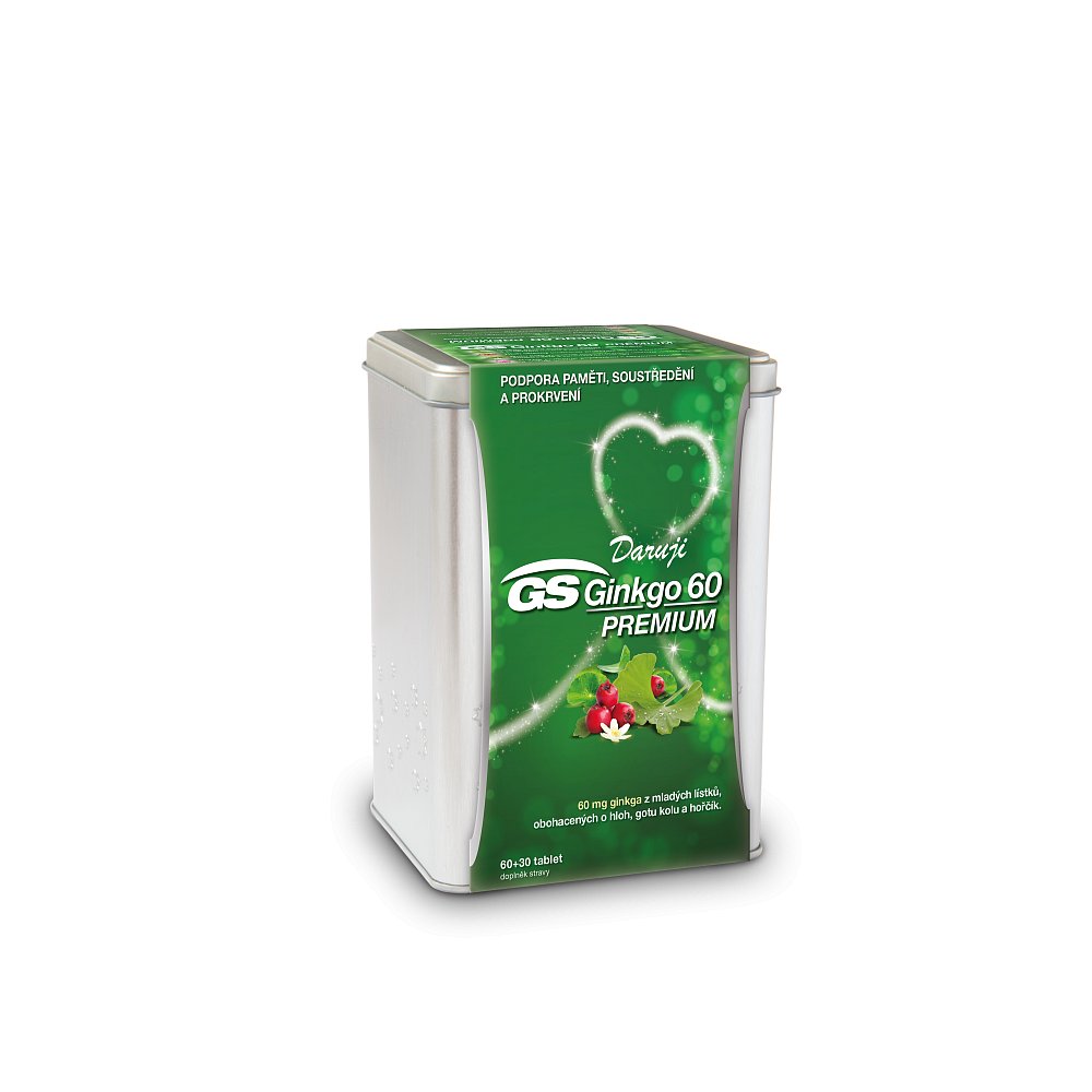 GS Ginkgo 60 Premium v plechové krabičce 90 tablet