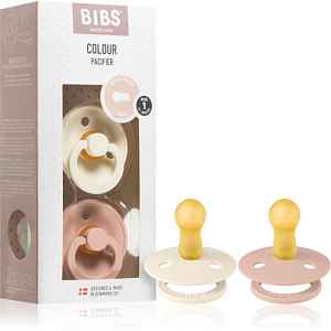 BIBS Colour Natural Rubber Size 1: 0+ months dudlík Ivory / Blush 2 ks