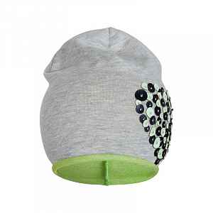 New Baby Jarní čepička  srdíčko šedo-fialová, vel. 86/92