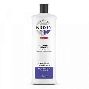 Nioxin Čisticí šampon pro řídnoucí normální až silné přírodní i chemicky ošetřené vlasy System 6  1000 ml