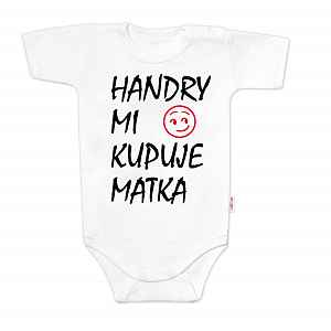 Baby Nellys Body krátký rukáv Handry mi kupuje matka,  bílé vel.  68