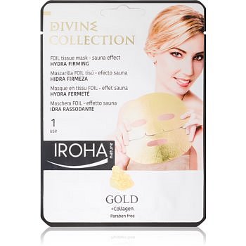 Iroha Divine Collection Gold & Collagen hydratační a vyživující maska se zpevňujícím účinkem 25 ml