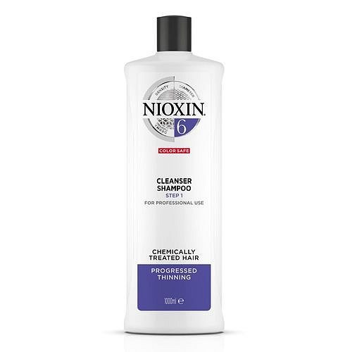 Nioxin Čisticí šampon pro řídnoucí normální až silné přírodní i chemicky ošetřené vlasy System 6  1000 ml