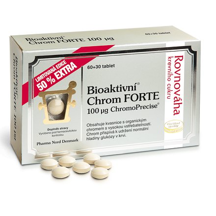 Bioaktivní Chrom FORTE 100 mcg tablety 60 + 50 % EXTRA