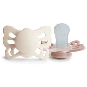 FRIGG Butterfly Size 1:0-6 months dudlík Cream/Blush 2 ks