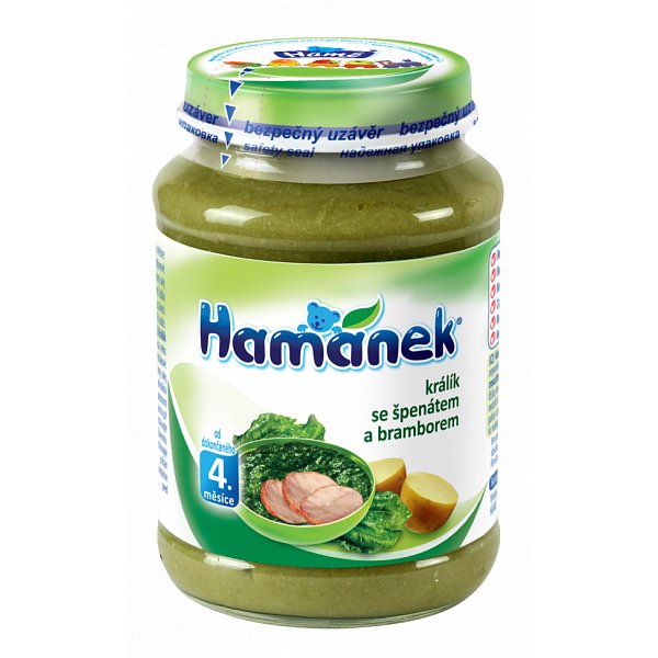 Hamánek králík se špenátem a bramborem