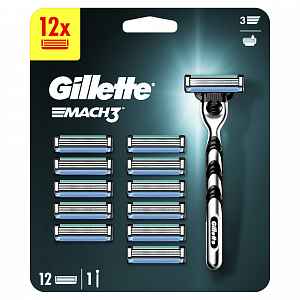 Gillette Mach3 holicí strojek + náhradní břity 12 ks