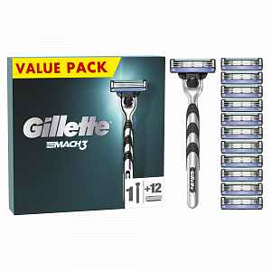 Gillette Mach3 holicí strojek + náhradní břity 12 ks