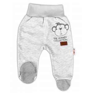 Baby Nellys Kojenecké polodupačky Monkey - sv. šedý melírek vel.  68
