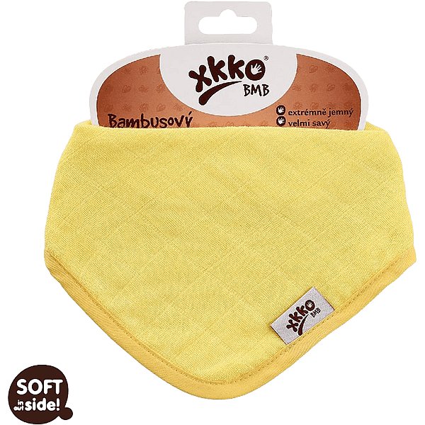 KIKKO Bambusový slintáček/šátek Colours (1 ks) – lemon