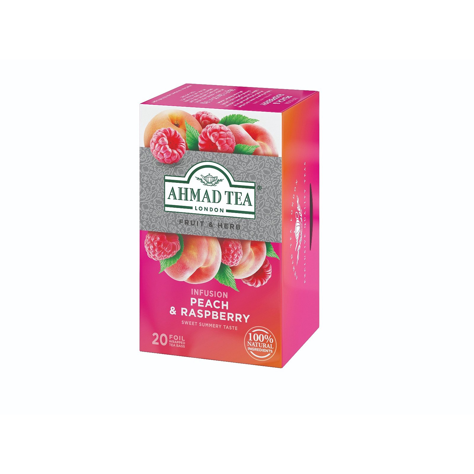 Ahmad Tea Peach&Raspberry porcovaný čaj 20x2 g