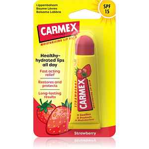 Carmex Strawberry balzám na rty v tubě SPF 15 10 g