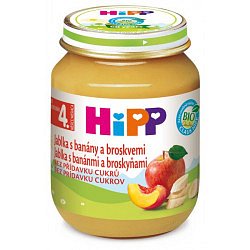 HIPP OVOCE BIO Jablka s banány a broskvemi 125g