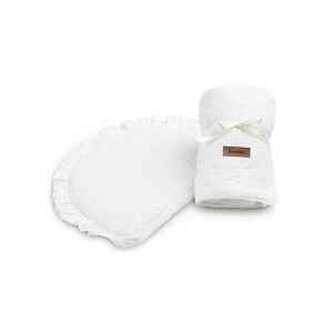SENSILLO Sada ke křtu, 2D - deka, polštářek - bílá