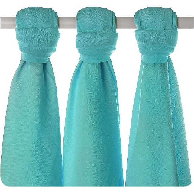 KIKKO Bambusové pleny Colours 70x70 (3 ks) – turquoise - KIKKO bambusové BMB Turquiose 70x70 3 ks
