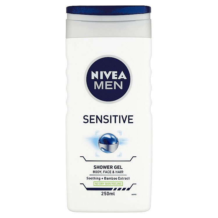 Nivea Men Sensitive sprchový gel na tělo, tvář a vlasy 250 ml