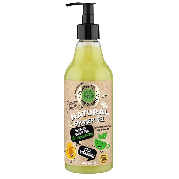 Natura Siberica Přírodní sprchový gel "100% vitamíny" Organický zelený čaj a Zlatá Papaja 500ml