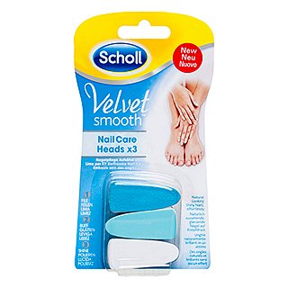 Scholl Velvet Smooth náhradní hlavice do elektrického pilníku na nehty 3 ks