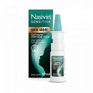 Nasivin Sensitive pro děti 0,25 mg/ml nosní sprej, roztok 10 ml