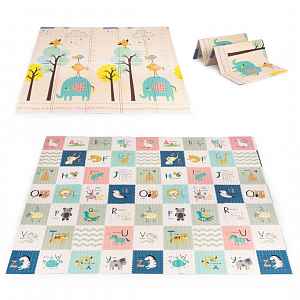 EcoToys Dětská pěnová podložka  200×150 cm, oboustranná edukační