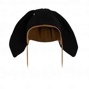 New Baby Kojenecká bavlněná čepička s oušky  Favorite černá, vel. 86 (12-18m)