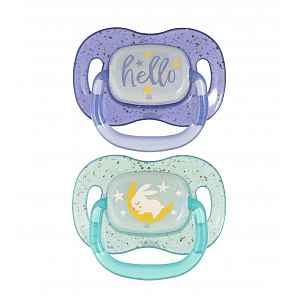 Canpol babies Svítící silikonový dudlík symetrický 18m+ 2 ks kluk