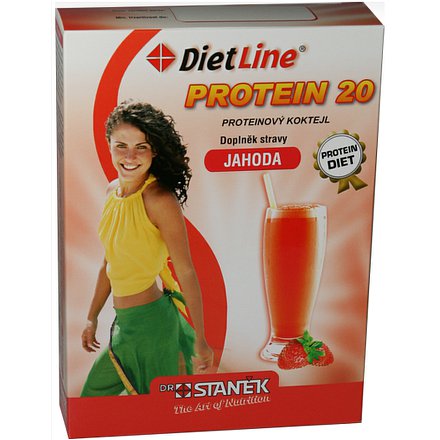 DietLine Protein 20 Koktejl Jahoda 3 sáčky