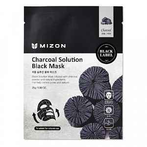 Mizon Čisticí maska s dřevěným uhlím (Charcoal Solution Black Mask)  25 g