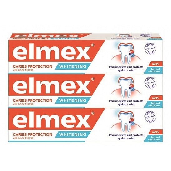 Elmex Zubní pasta Caries Protection Whitening Tripack 3 x 75 ml