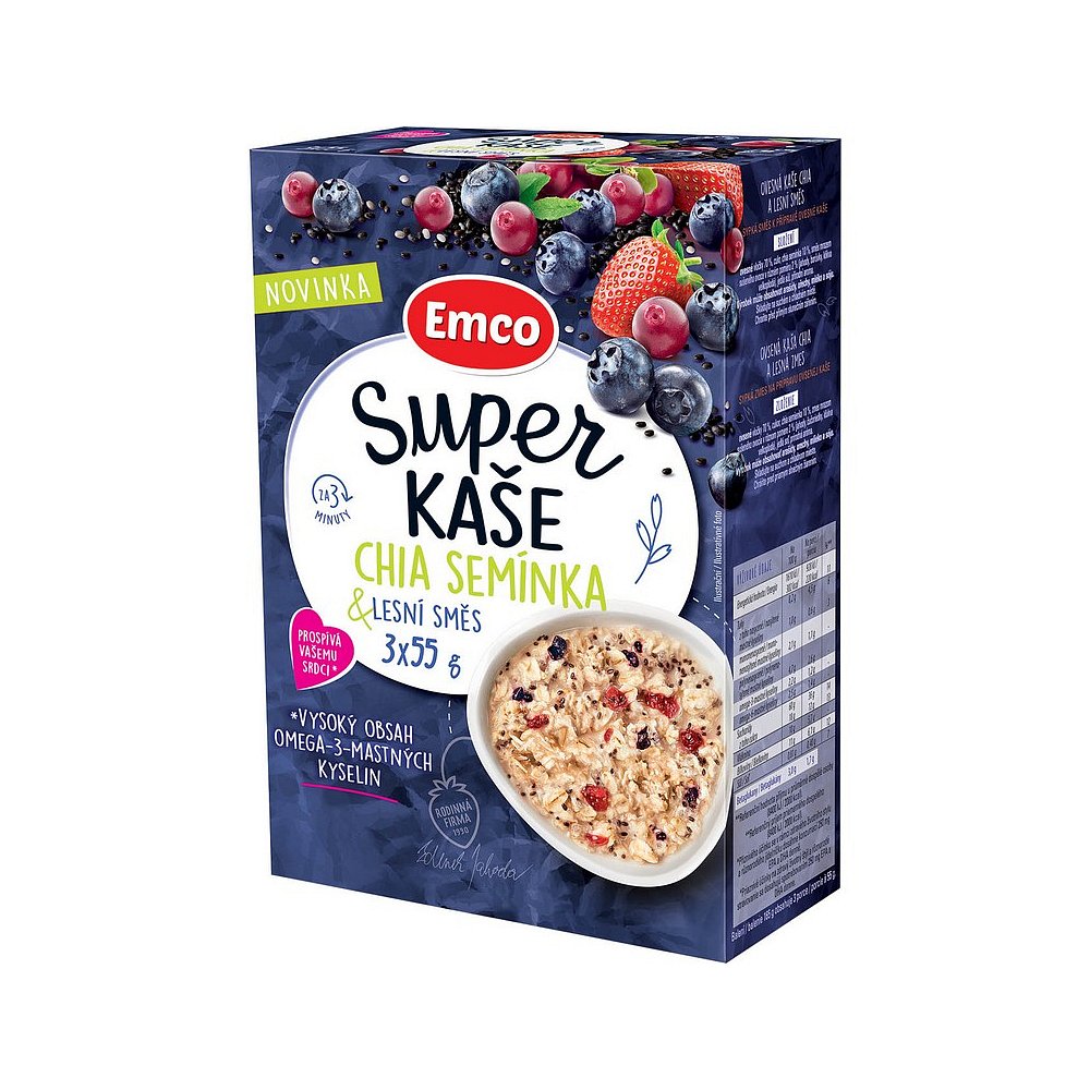 EMCO Super kaše Chia semínka & lesní směs 3x55 g