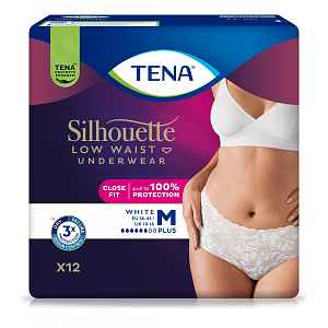 Tena Silhouette Low Waist White Plus M inkontinenční kalhotky 12 ks