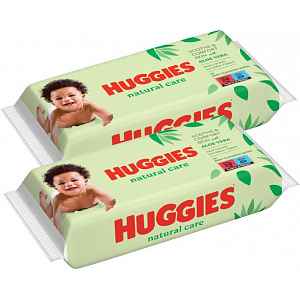 Huggies Natural Care Single vlhčené ubrousky 2 x 56 ks