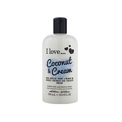 I Love Coconut & Cream koupelový a sprchový krém s vůní kokosu a sladkého krému  500 ml