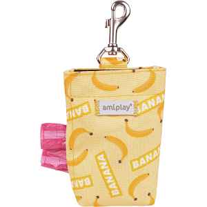 Pouzdro na sáčky na psí exkrementy Amiplay BeHappy Banana 6 × 2 × 11 cm