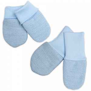 Baby Nellys Pletené  kojenecké rukavičky vel. 56/68 - 1 pár, modrý melírek