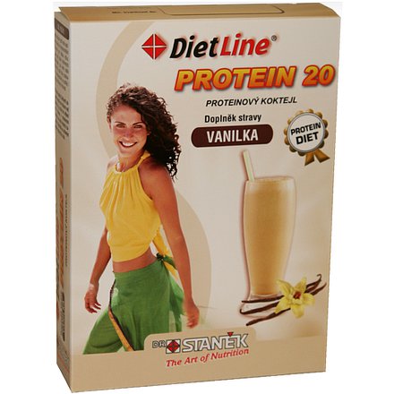 DietLine Protein 20 Koktejl Vanilka 3 sáčky