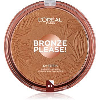 L’Oréal Paris Wake Up & Glow La Terra Bronze Please! bronzer a konturovací pudr odstín 03 Amalfi Medio 18 g