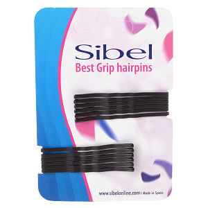 Vlnitá sponka Sibel Best Grip - 5 cm, hnědá - 12ks (9600054-15)
